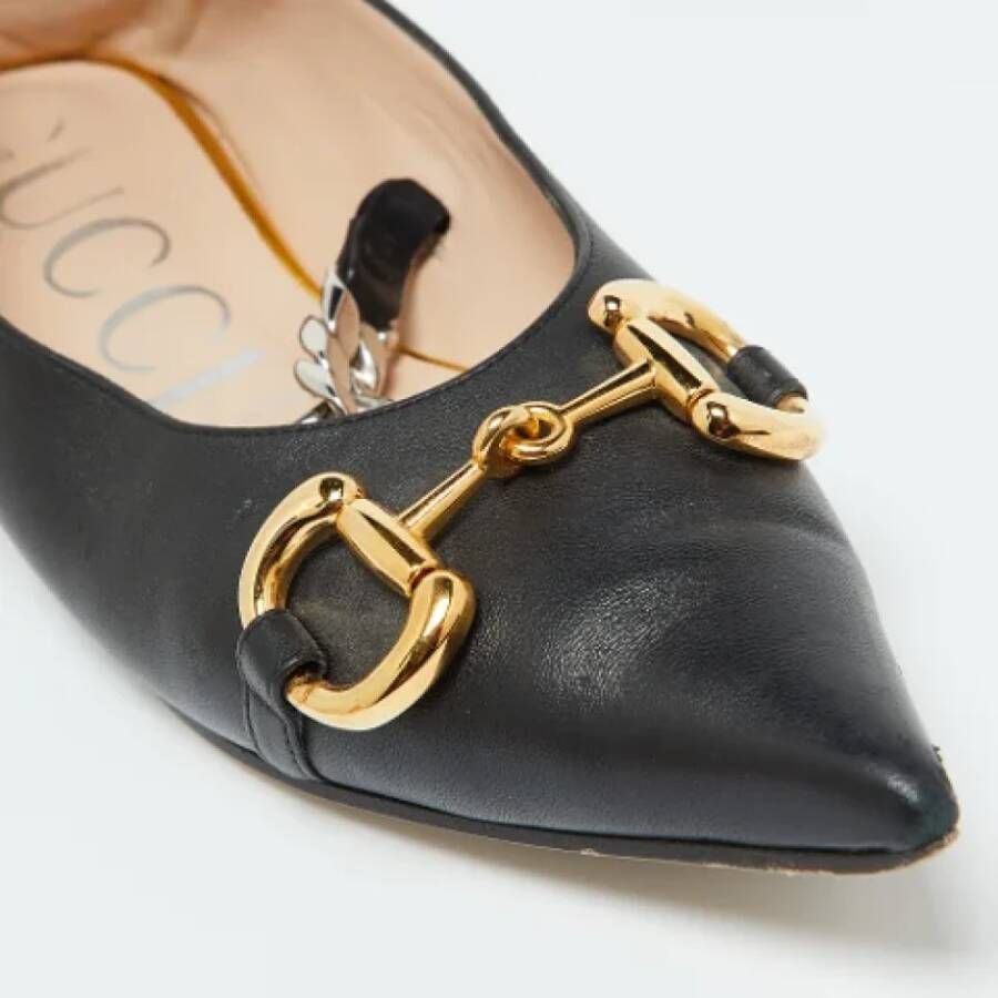 Gucci Vintage Pre-owned Leather flats Black Dames