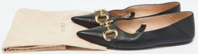 Gucci Vintage Pre-owned Leather flats Black Dames