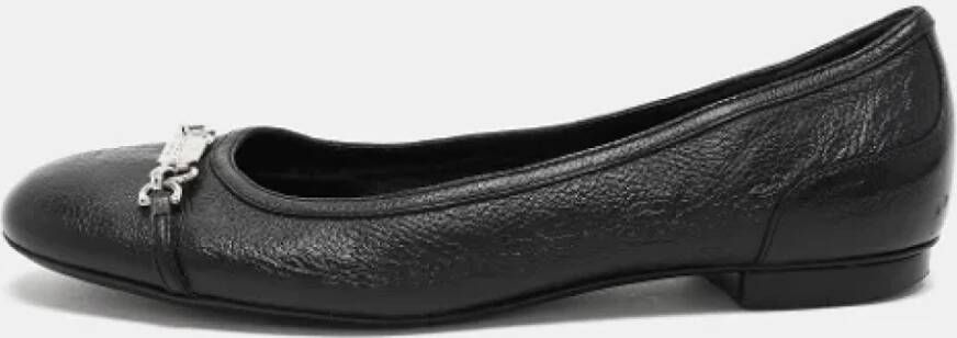 Gucci Vintage Pre-owned Leather flats Black Dames