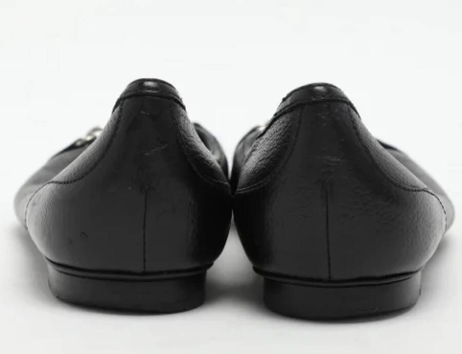 Gucci Vintage Pre-owned Leather flats Black Dames