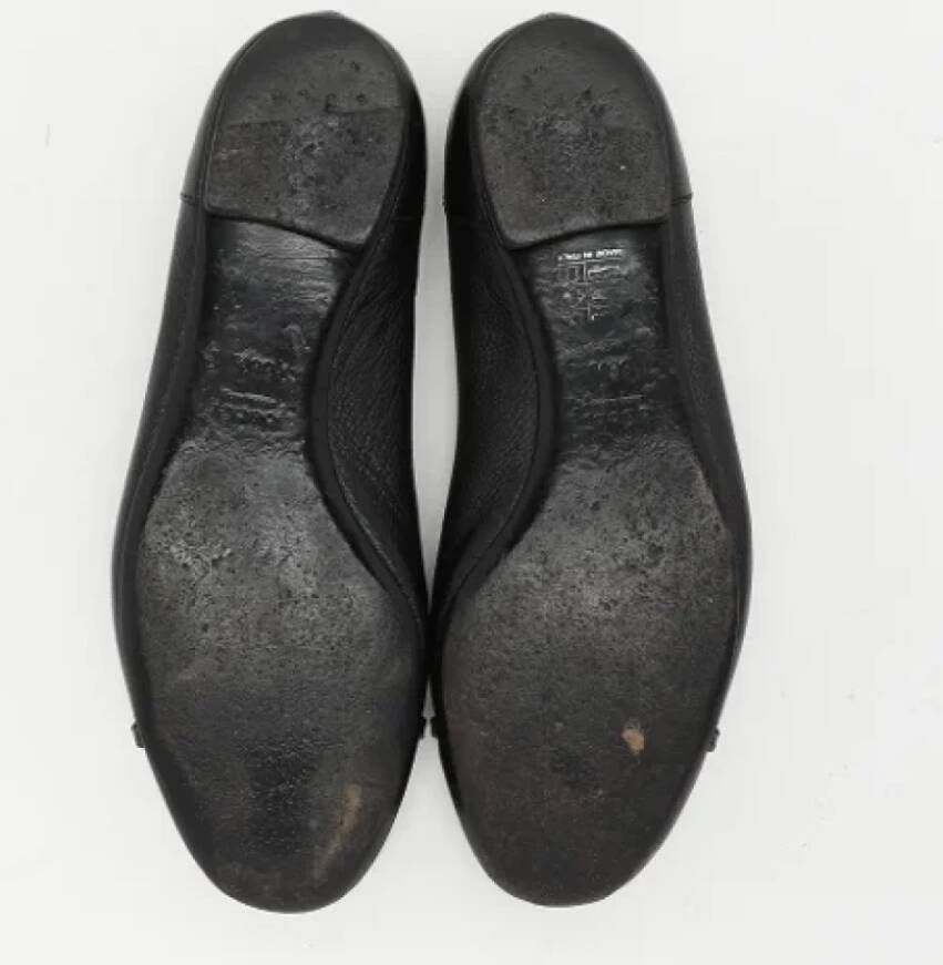 Gucci Vintage Pre-owned Leather flats Black Dames