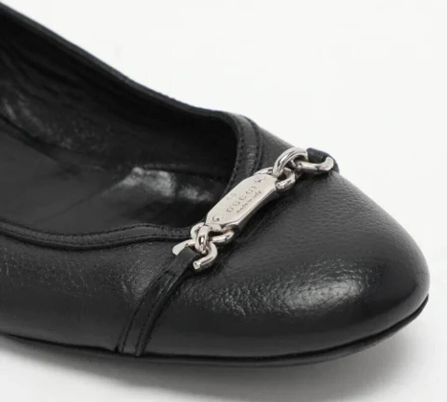 Gucci Vintage Pre-owned Leather flats Black Dames
