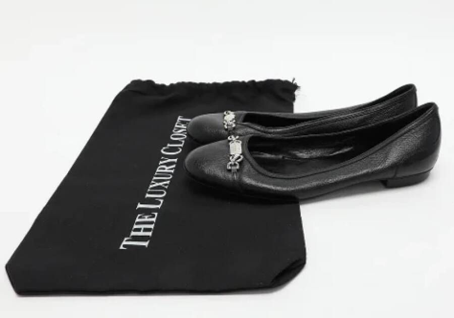 Gucci Vintage Pre-owned Leather flats Black Dames