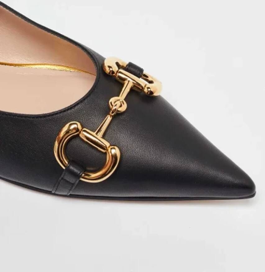 Gucci Vintage Pre-owned Leather flats Black Dames