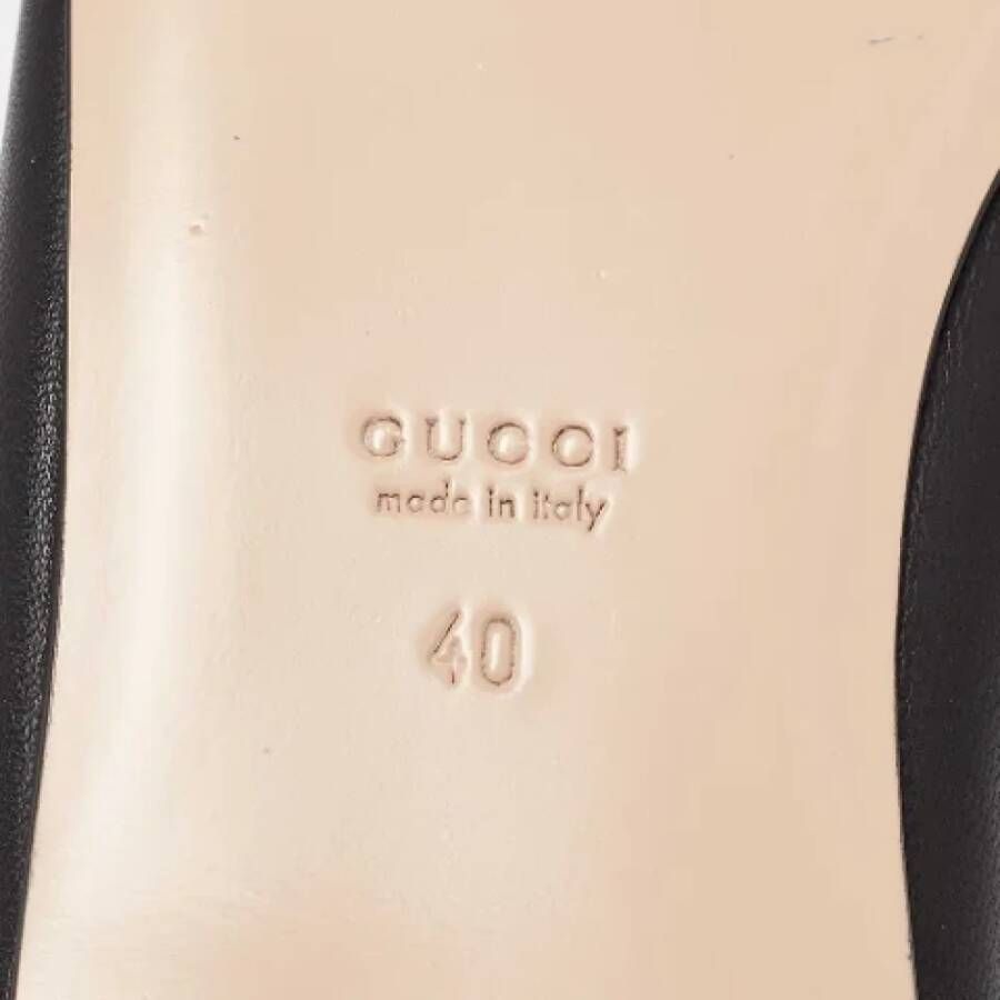 Gucci Vintage Pre-owned Leather flats Black Dames