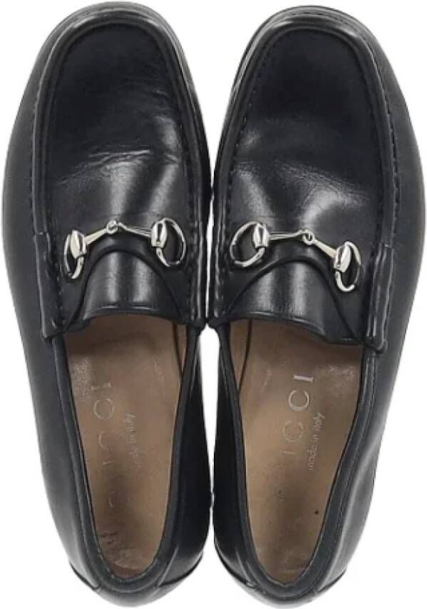 Gucci Vintage Pre-owned Leather flats Black Dames