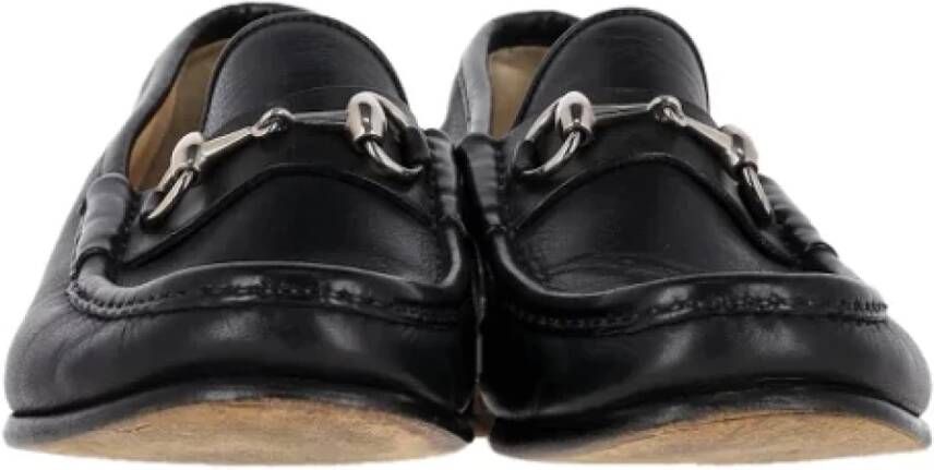 Gucci Vintage Pre-owned Leather flats Black Dames