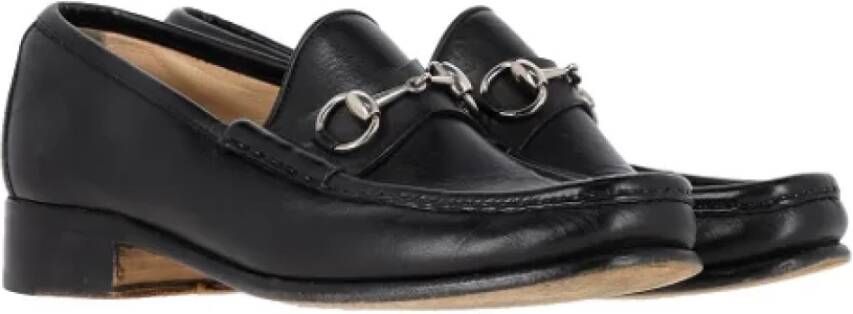 Gucci Vintage Pre-owned Leather flats Black Dames
