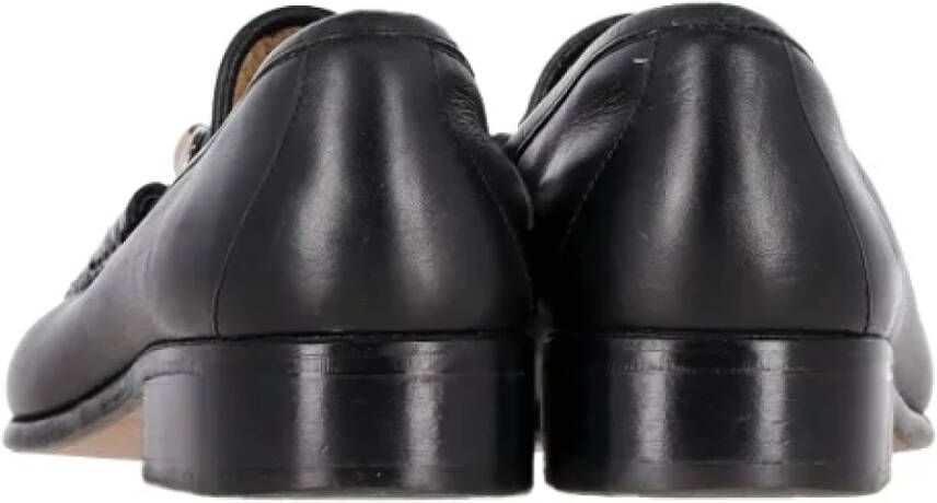 Gucci Vintage Pre-owned Leather flats Black Dames