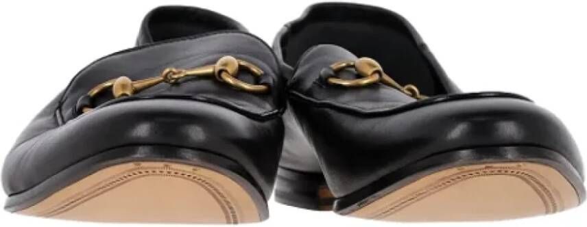Gucci Vintage Pre-owned Leather flats Black Dames