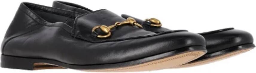 Gucci Vintage Pre-owned Leather flats Black Dames