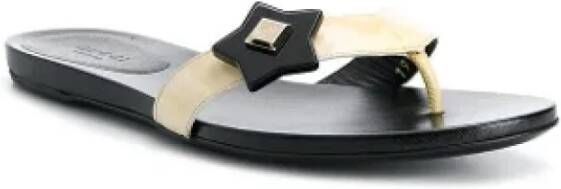 Gucci Vintage Pre-owned Leather flats Black Dames