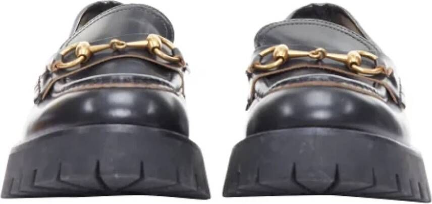 Gucci Vintage Pre-owned Leather flats Black Dames