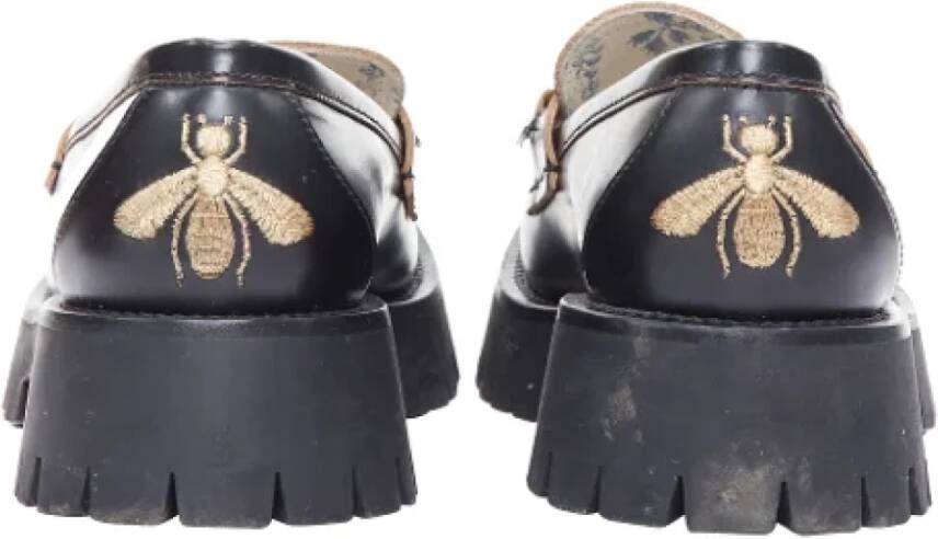 Gucci Vintage Pre-owned Leather flats Black Dames