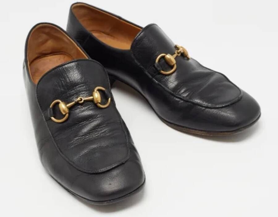 Gucci Vintage Pre-owned Leather flats Black Heren
