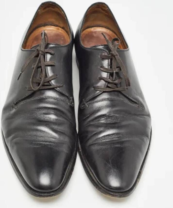 Gucci Vintage Pre-owned Leather flats Black Heren