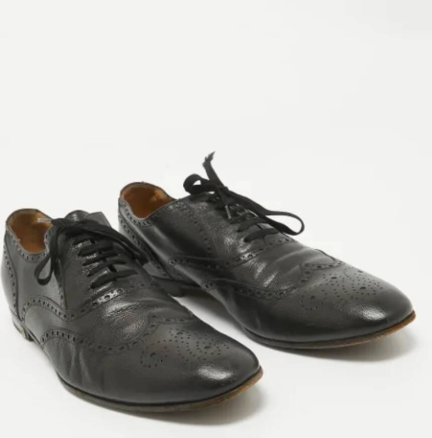 Gucci Vintage Pre-owned Leather flats Black Heren