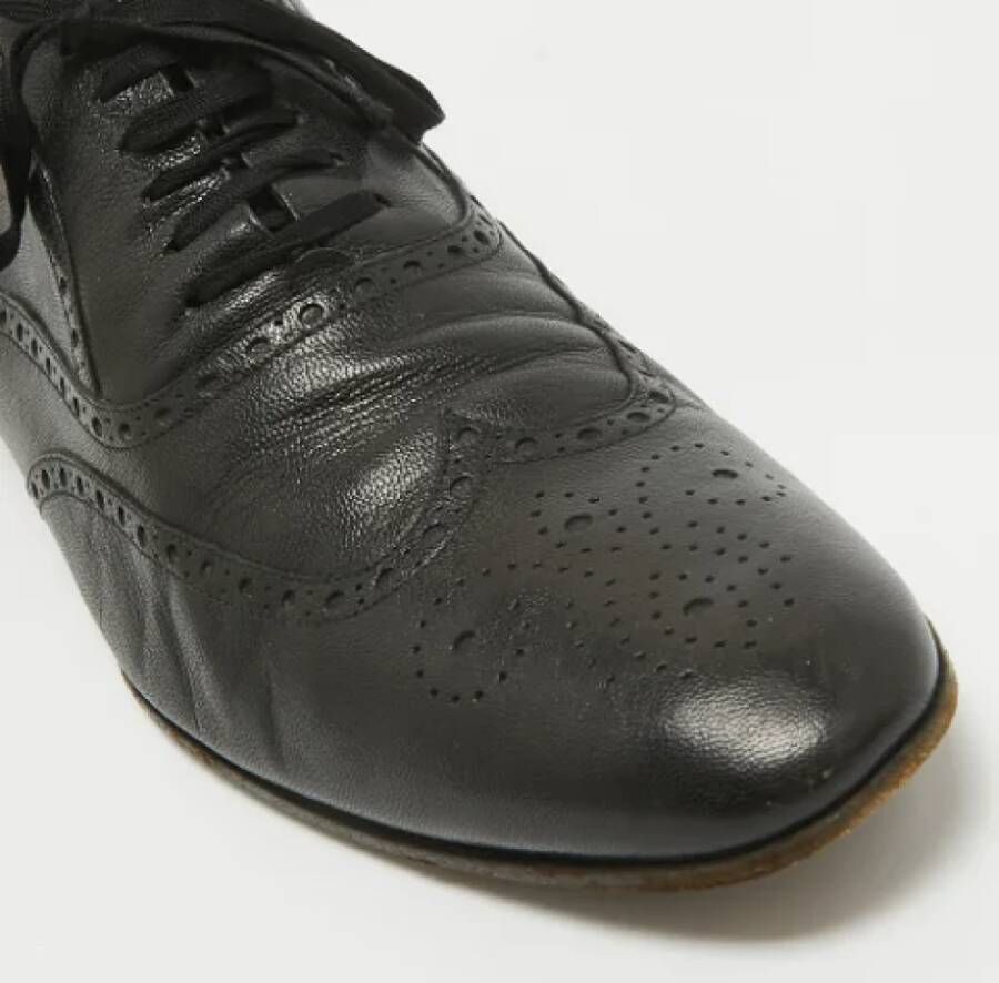 Gucci Vintage Pre-owned Leather flats Black Heren