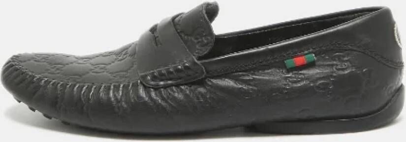Gucci Vintage Pre-owned Leather flats Black Heren