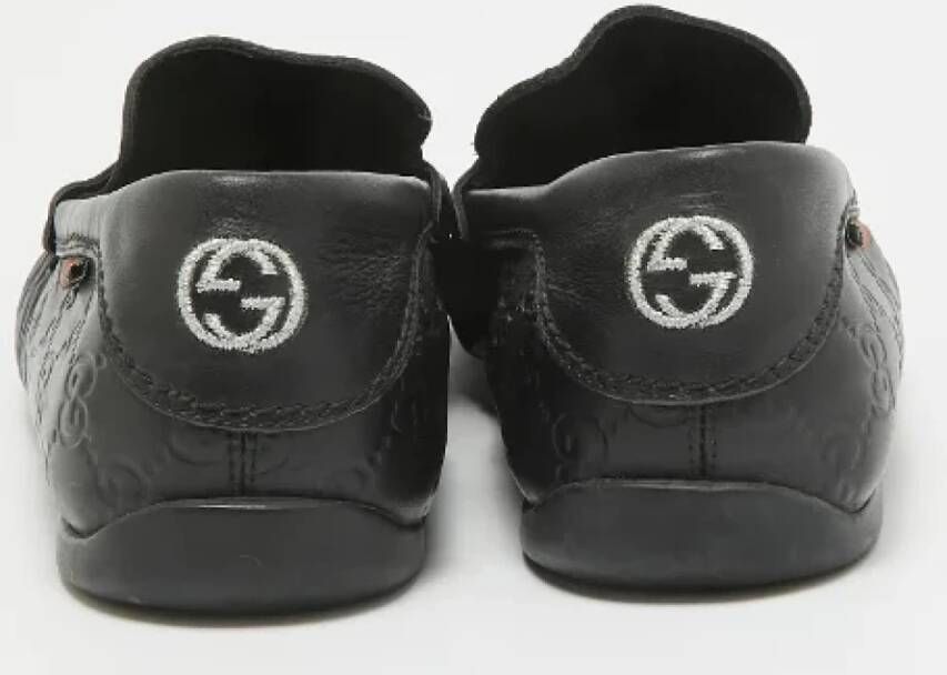 Gucci Vintage Pre-owned Leather flats Black Heren