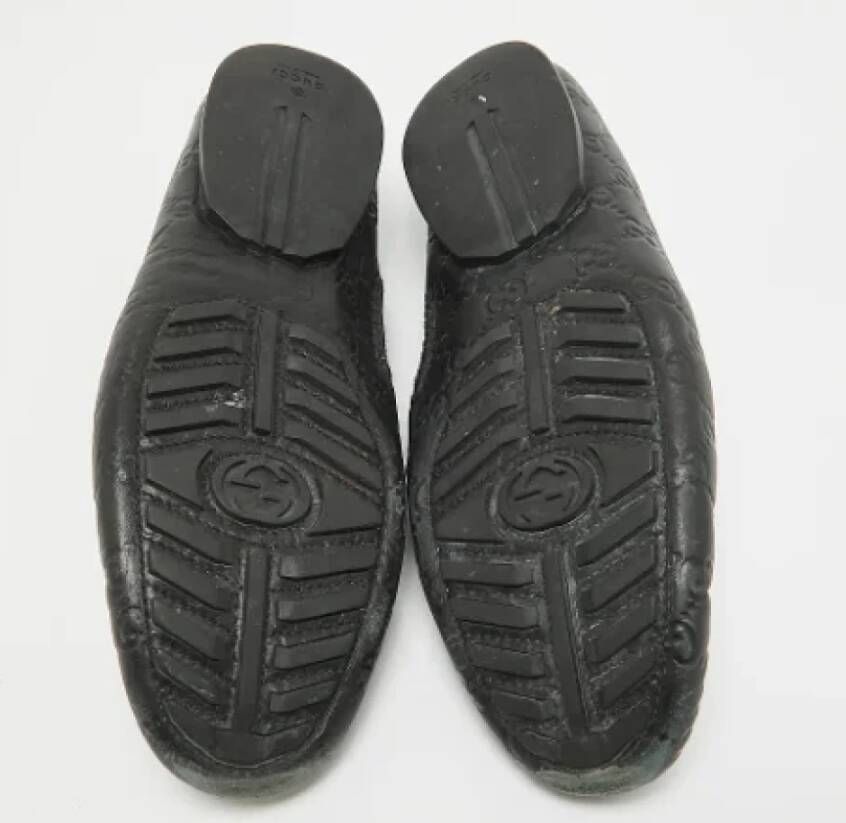 Gucci Vintage Pre-owned Leather flats Black Heren