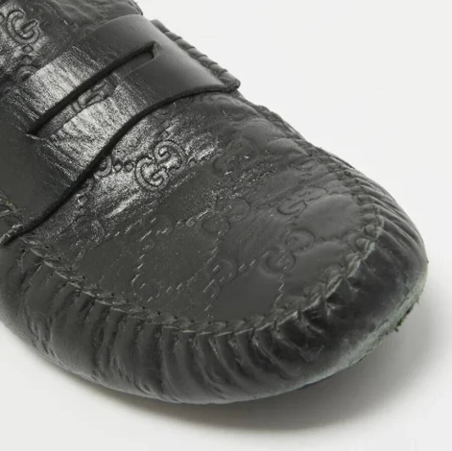 Gucci Vintage Pre-owned Leather flats Black Heren