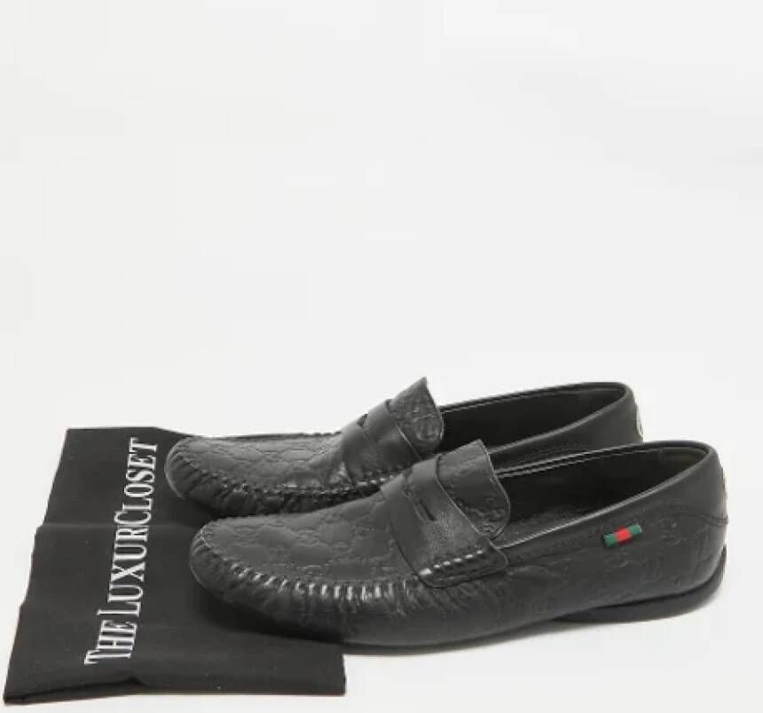Gucci Vintage Pre-owned Leather flats Black Heren
