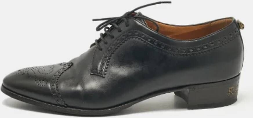 Gucci Vintage Pre-owned Leather flats Black Heren
