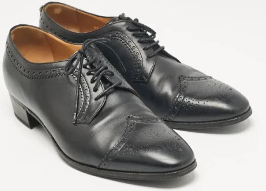 Gucci Vintage Pre-owned Leather flats Black Heren