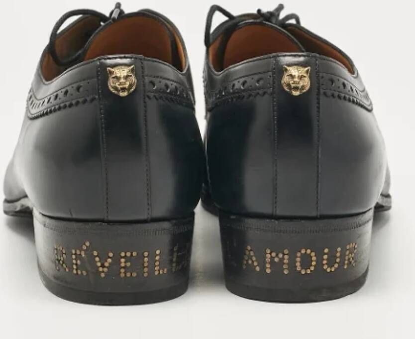 Gucci Vintage Pre-owned Leather flats Black Heren