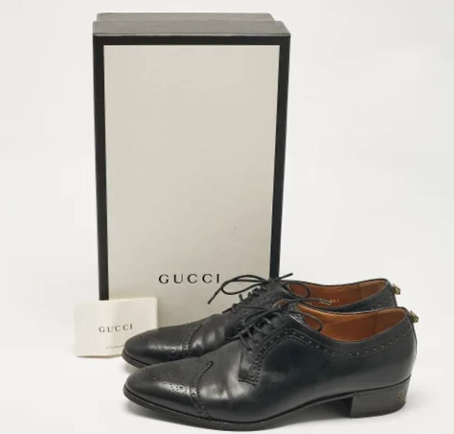 Gucci Vintage Pre-owned Leather flats Black Heren