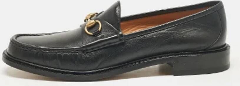 Gucci Vintage Pre-owned Leather flats Black Heren