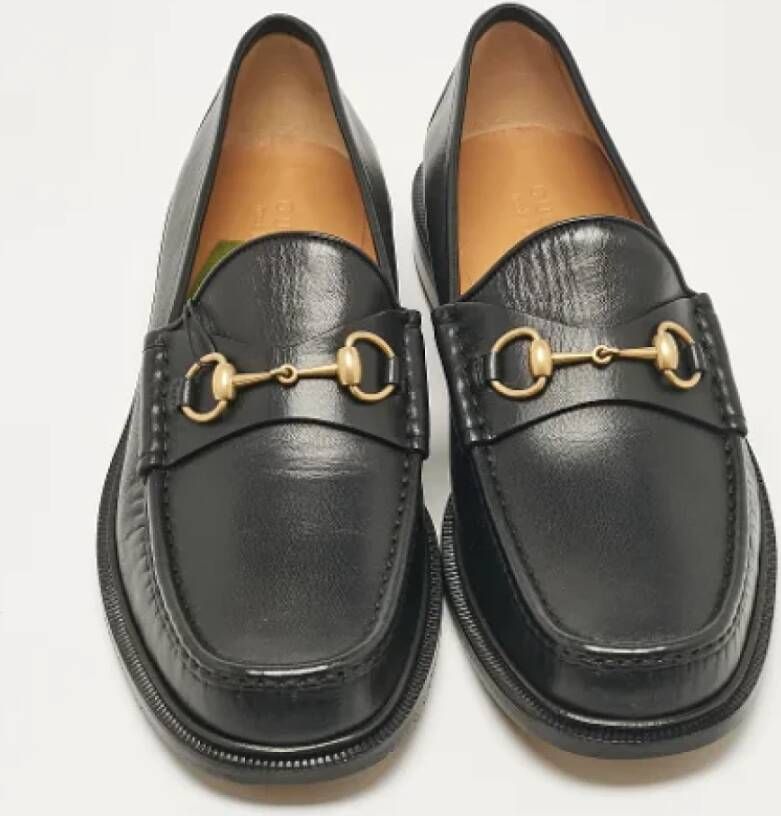 Gucci Vintage Pre-owned Leather flats Black Heren