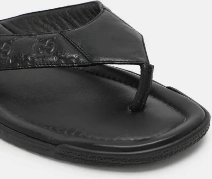 Gucci Vintage Pre-owned Leather flats Black Heren