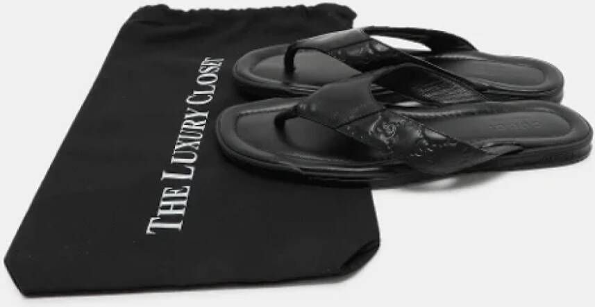 Gucci Vintage Pre-owned Leather flats Black Heren