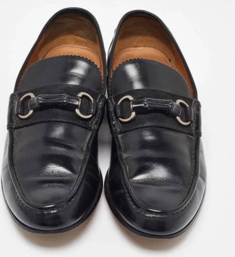 Gucci Vintage Pre-owned Leather flats Black Heren