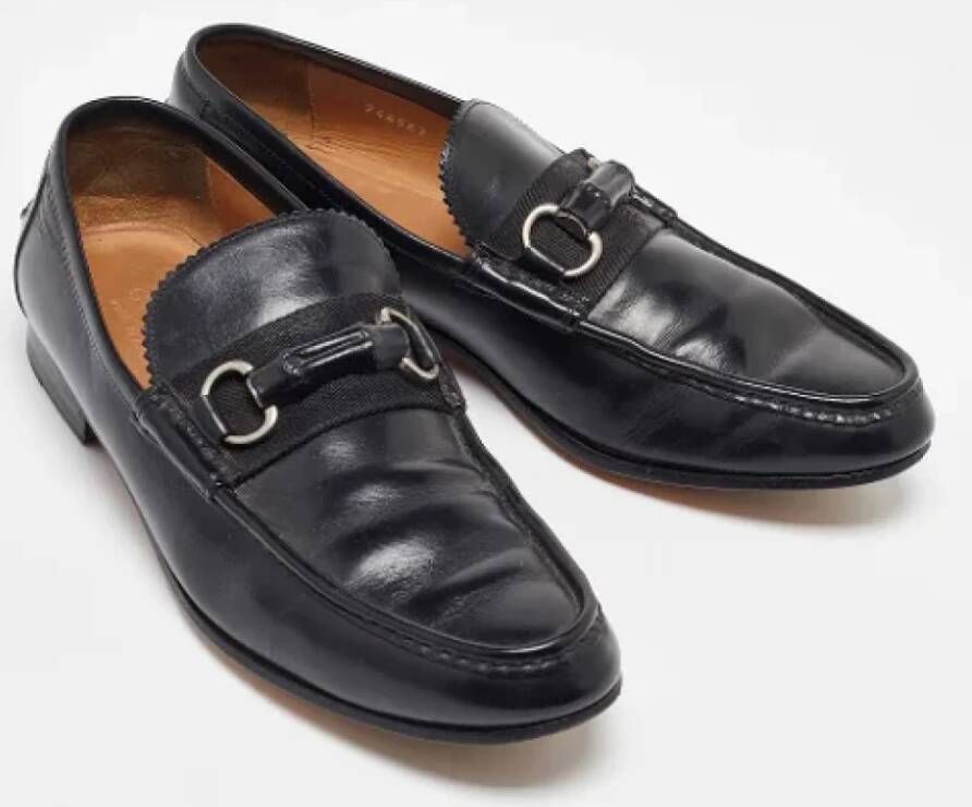 Gucci Vintage Pre-owned Leather flats Black Heren