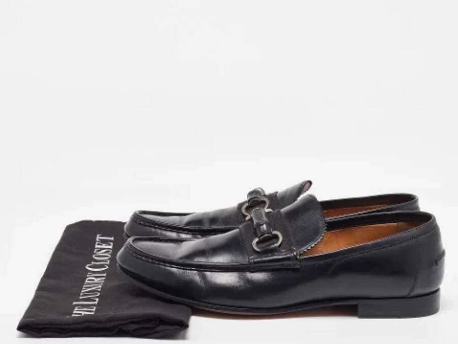 Gucci Vintage Pre-owned Leather flats Black Heren