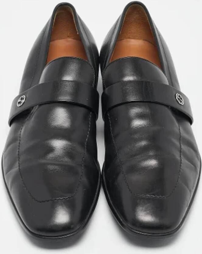 Gucci Vintage Pre-owned Leather flats Black Heren