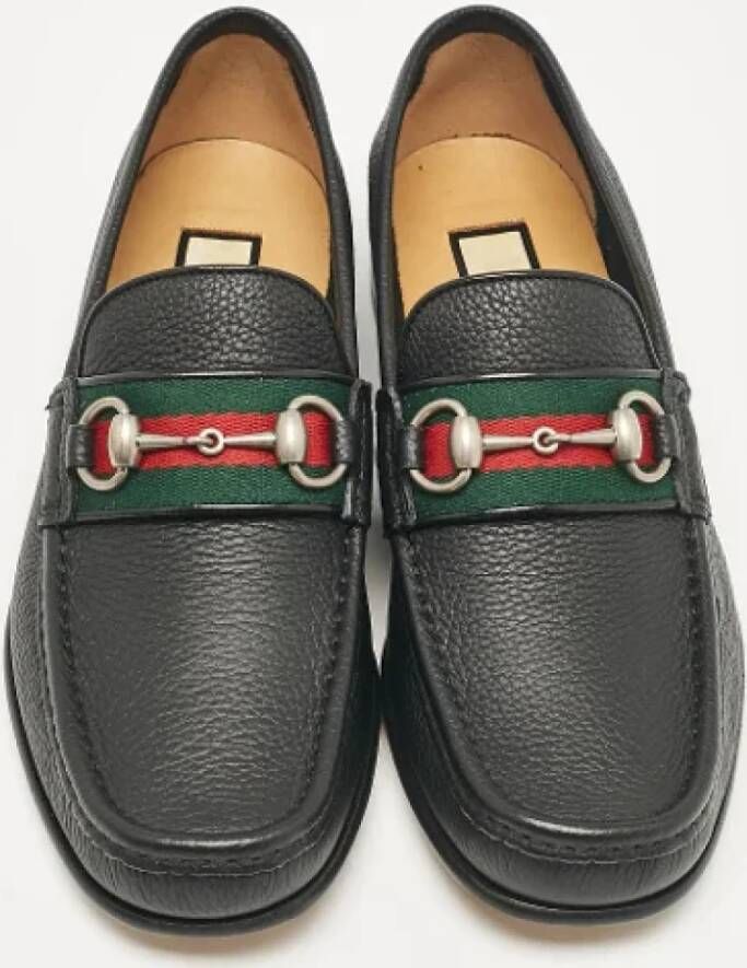 Gucci Vintage Pre-owned Leather flats Black Heren