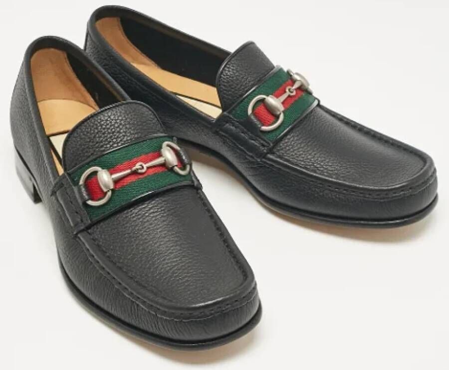 Gucci Vintage Pre-owned Leather flats Black Heren