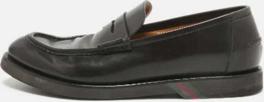 Gucci Vintage Pre-owned Leather flats Black Heren