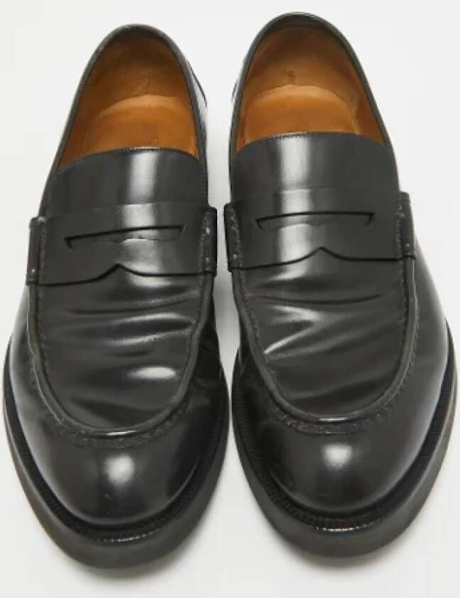 Gucci Vintage Pre-owned Leather flats Black Heren