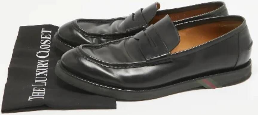 Gucci Vintage Pre-owned Leather flats Black Heren