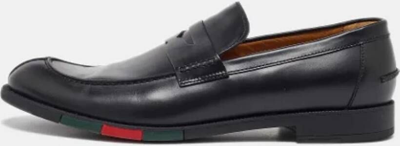 Gucci Vintage Pre-owned Leather flats Black Heren