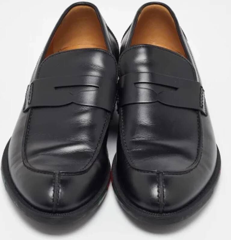 Gucci Vintage Pre-owned Leather flats Black Heren