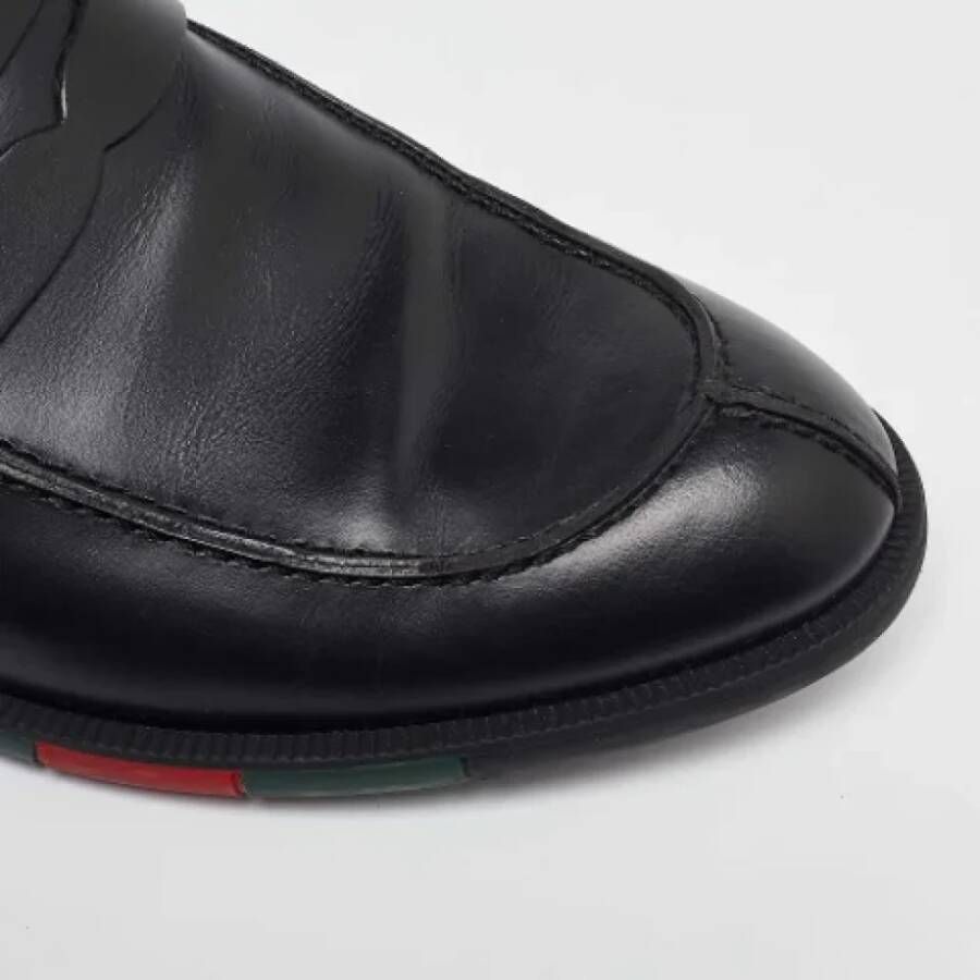 Gucci Vintage Pre-owned Leather flats Black Heren