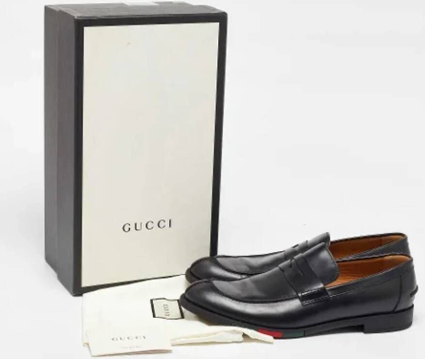 Gucci Vintage Pre-owned Leather flats Black Heren