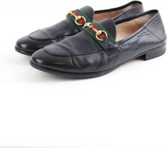 Gucci Vintage Pre-owned Leather flats Black Heren