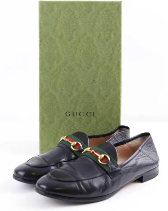 Gucci Vintage Pre-owned Leather flats Black Heren